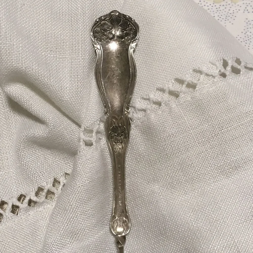 Vintage Silver Plate Master Butter Knife Rogers & Son Ornate Floral Shell 7.5